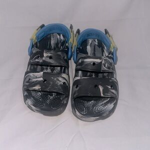 Crocs Sandal Kids Gray & White 13C EUC